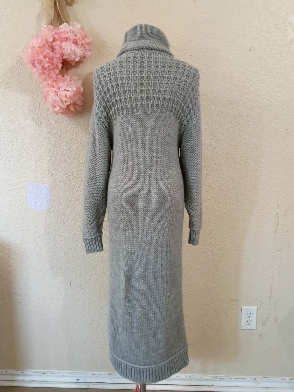 Free People Cozy Cable-Knit Turtleneck Sweater Dress Gray XXS - Picture 3 of 9